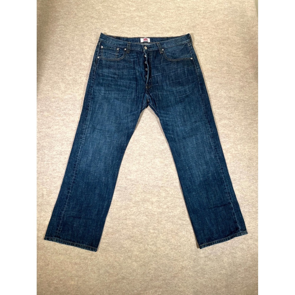 Levis 501 Original Fit Jeans Mens 38x30‎ Blue Denim Cotton Button Fly High Rise